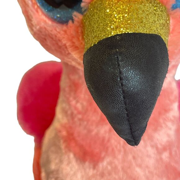 Ty Beanie Boo Gilda Pink Flamingo, Large Blue Eyes, TySilk Pink, 24"‎ Tall Baby - Picture 6 of 16